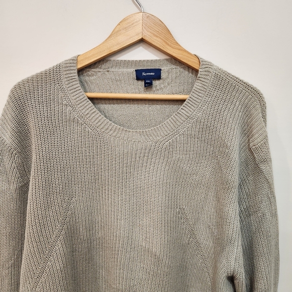 Vintage Faconnable Fisherman Knit Sweater Mens XXL Beige Crew Neck Linen - Picture 2 of 12